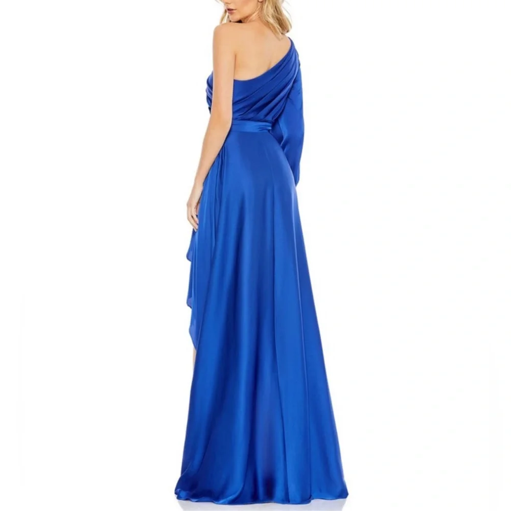 Mac Duggal high low one shoulder flowy gown - Picture 4 of 6
